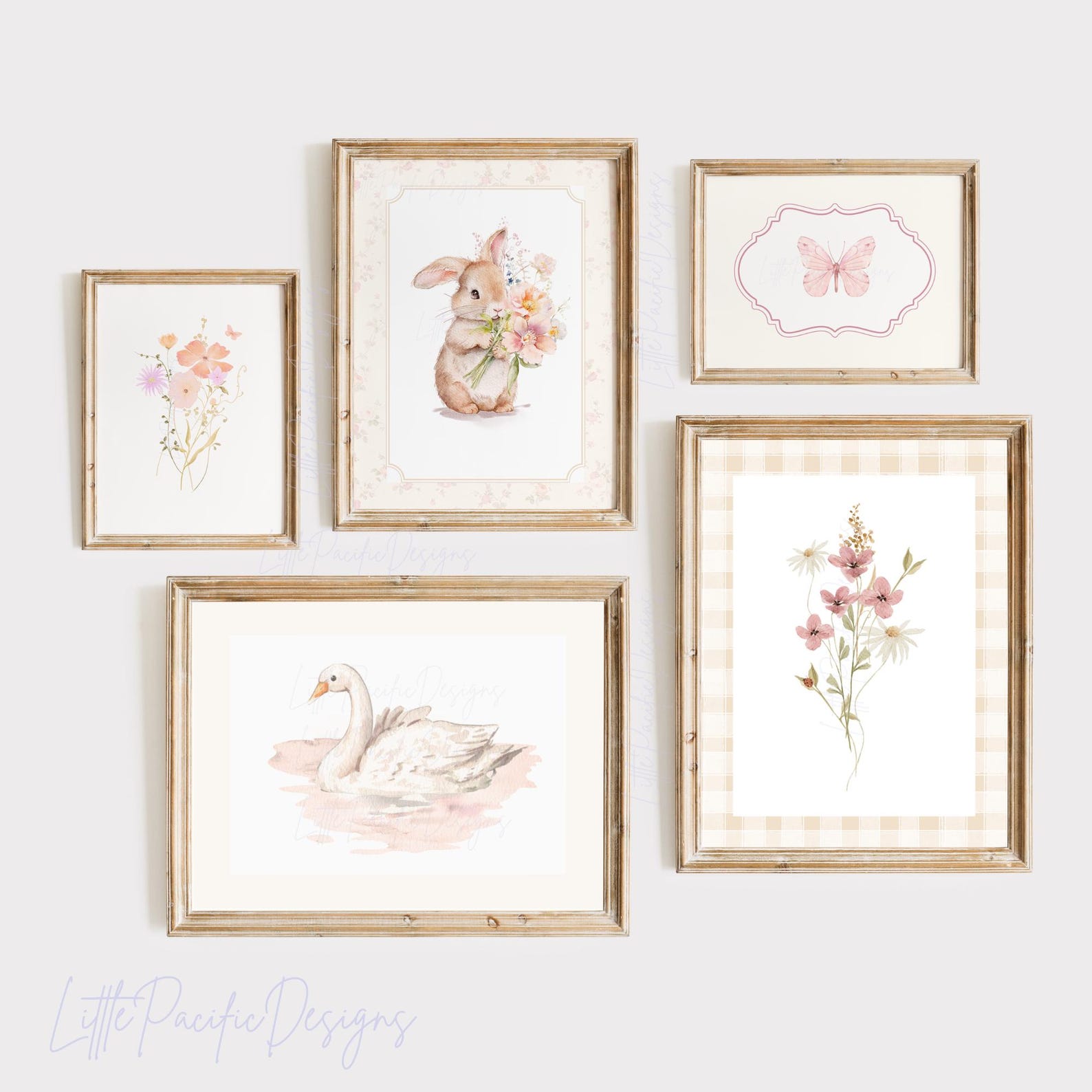 Vintage Nursery Gallery Wall, Whimsical Nursery Art, Floral Nursery ...