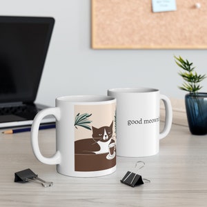 Guter Meownin Becher, niedlicher Katzenbecher, dumme Katzenbecher, einfacher Becher, minimaler Becher