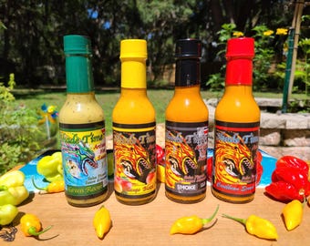 Shade Time Artisan Hot Sauce- 4-Pack variety box 5 fl oz hot sauces