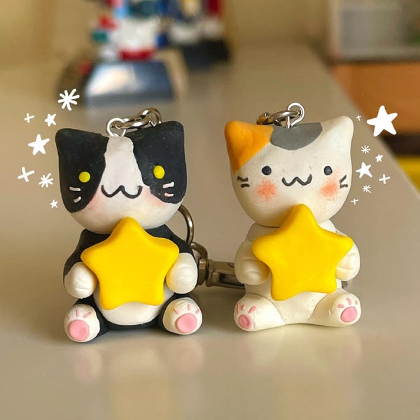 Star Cat clay charm