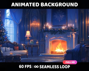 Animated Background | Cozy Winter Night | Lofi Aesthetic Looped Vtuber Twitch Stream Overlay | Animated Wallpapers