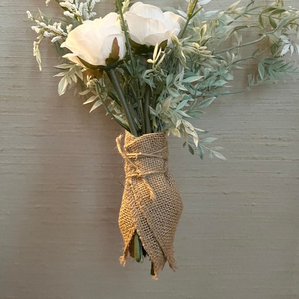 5 Burlap Rustic, Wedding, Bridesmaid Bouquet Wraps/Covers