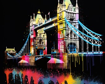 Stampa digitale al neon Tower Bridge