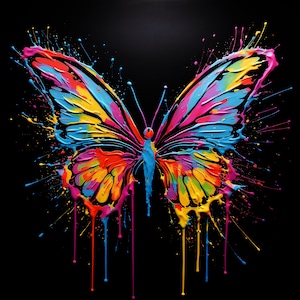 Neon Butterfly digital print