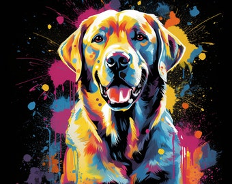 Neon Labrador digital print