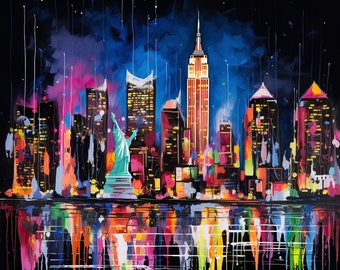 Neon New York digital print