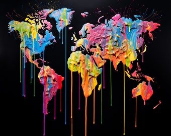 Neon Earth digital print