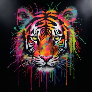 Neon Tiger digital print