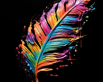 Neon Feather digital print