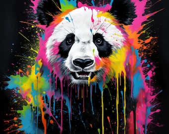 Neon Panda digital print