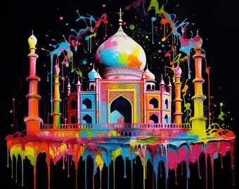 Stampa digitale al neon Taj Mahal