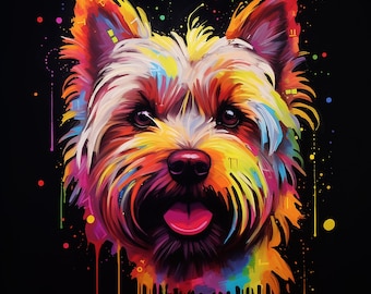 Neon Terrier digital print