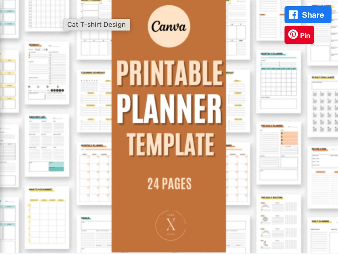 Editable Canva Planner Template Graphic Editable Canva Planner Template ...