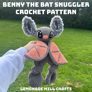 Benny the Bat Snuggler Crochet Pattern: Amigurumi Halloween Plush (PDF Download)