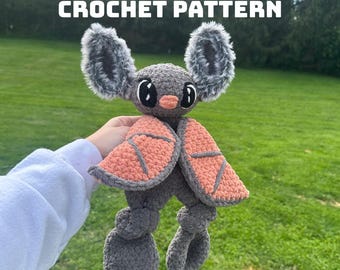 Benny the Bat Snuggler Crochet Pattern: Amigurumi Halloween Plush (PDF Download)