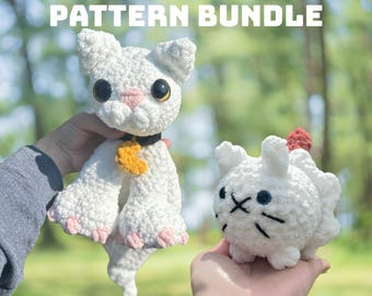 Paquete de patrones de ganchillo de gato fantasma: Amigurumi de Halloween (patrones PDF fáciles)