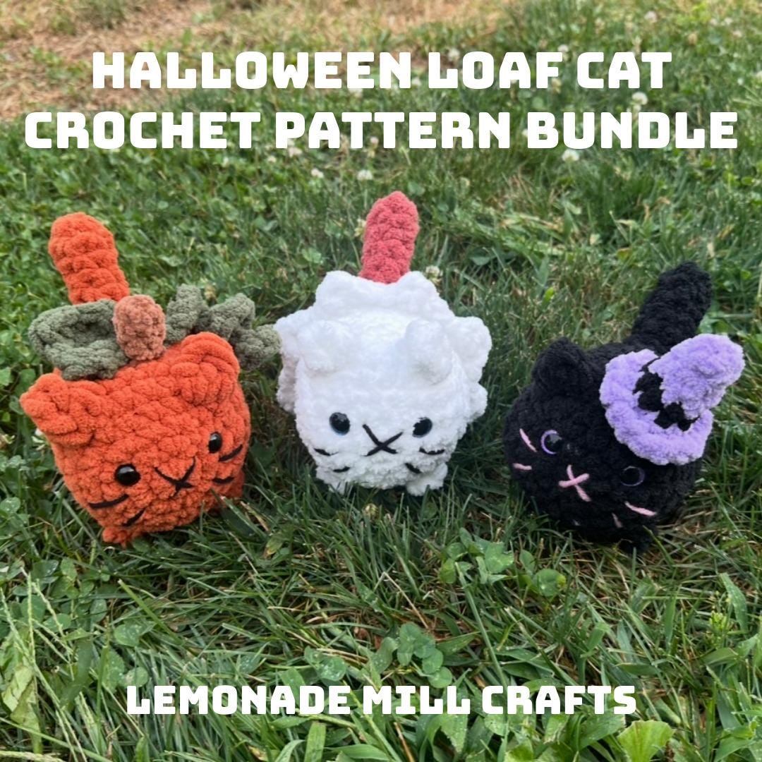 Halloween Loaf Cat Crochet Pattern Bundle: Ghost, Pumpkin, Witch (PDF ...