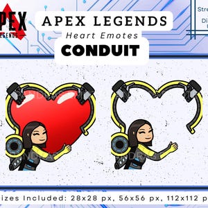 Conduit Heart Emote Bundle - 2 Emotes: Apex Legends Twitch, Discord, YouTube (Digital Download) image 1