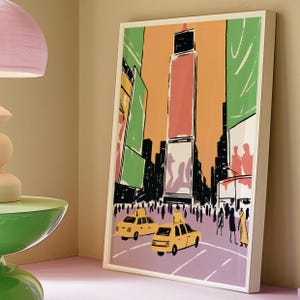 Watercolor New York City Art Print: Modern Minimalist NYC Poster (Digital Download)