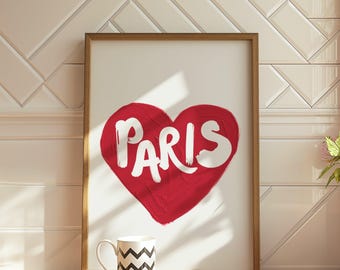 Paris Wall Art Print: Retro Home Decor,  Paris Poster, Parisian Home Decor (Digital Download)