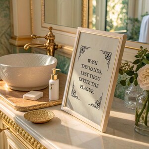 Funny Bathroom Art Print Toilet Humor Decor Classical Vintage Style Painting Digital Download Printable Wall Art Funny Bathroom Gift Art