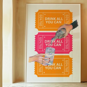 Bar Cart Prints Bar Cart Accessories Signature Drink Sign Funky Bar Cart martini print espresso martini dorm room essentials dopamine decor