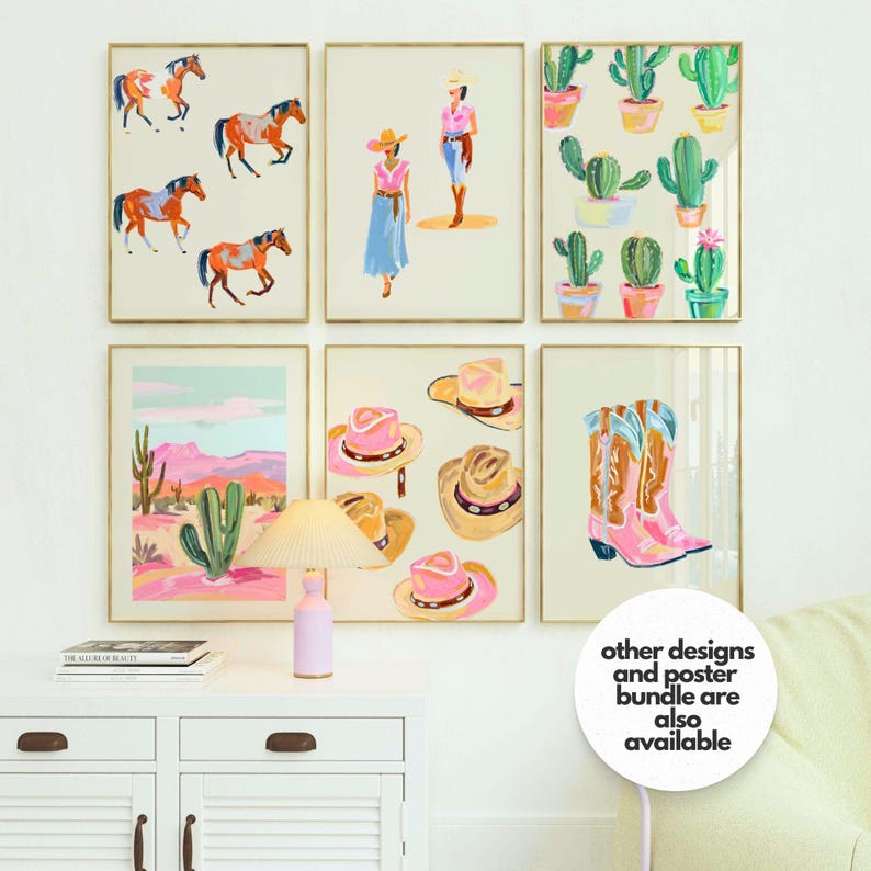 Coastal Cowgirl Wall Art Coastal Beach House Wall Art Print Oyster Shell Painting Colorful Pastel Abstract Beach Print Cowgirl Coquette Art