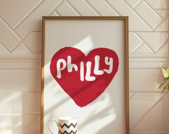 Lámina de Filadelfia: Decoración retro para el hogar, póster de Filadelfia, decoración del hogar de Filadelfia (descarga digital)