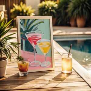 Cocktail Poster Martini Wall Art Martini Poster signature drink Martini Print Bar Cart Martini Glasses Bar Cart Prints Bar Cart Accessories
