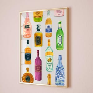 Póster de cóctel Impresiones de carrito de bar Arte mural de martini para carrito de bar Póster de martini Impresión de martini espresso Vasos de martini sucios Letrero de bebida exclusiva