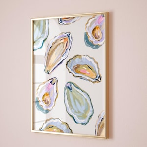 Oyster Shell Watercolor Art Print: Abstract Coastal Wall Decor (Digital Download)