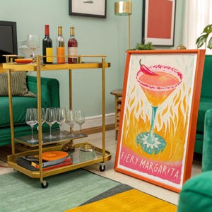 Bar Cart Print Dopamine Decor Martini Poster Martini Wall Art Watercolor Print Martini Print Bar Art Cocktail Poster Bar Printable Margarita