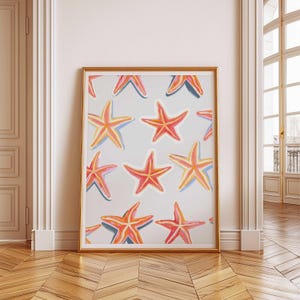 Zeester kustprint Coastal Gallery muur zomer muurkunst Beachy print set palmboom print Meet Me at The Beach Coastal Cowgirl Beach