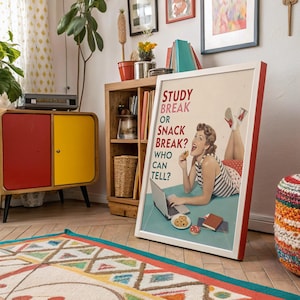 Retro plakat Zabawny Retro Lady Łazienka Sztuka Ścienna Vintage Retro plakat Modny Estetyczny Wydrukowany Dziewczęcy Sypialnia Akademik Wystrój Kuchnia Cytat Sztuka