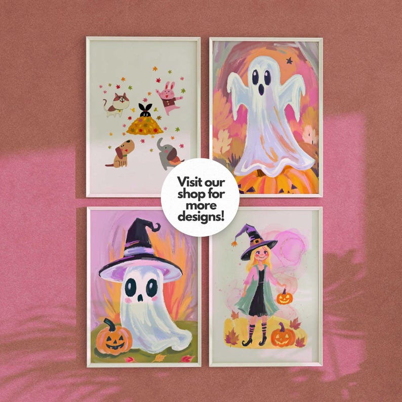 Fall Pumpkins Wall Art Autumn Watercolor Pastel Fall Paint Autumn Pumpkins Wall Decor Pumpkin Pastel Watercolor Girly Halloween Poster Pink