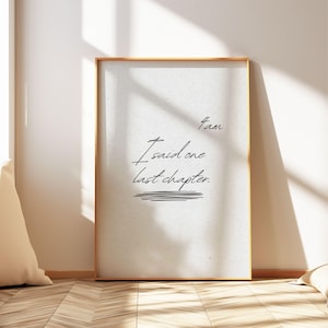 One Last Chapter Book Quote Wall Art Printable Book Lover Gift Digital Download Bookish Decor for Library Reading Nook Study Room Aesthetic