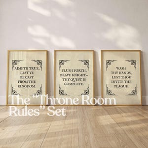 Funny Bathroom Art Print Toilet Humor Decor Classical Vintage Style Painting Digital Download Printable Wall Art Funny Bathroom Gift Art 3pc