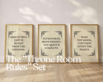Impresión artística divertida para baño, humor de inodoro, decoración, pintura clásica de estilo vintage, descarga digital, arte de pared imprimible, regalo divertido para baño, 3 piezas