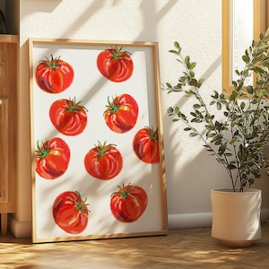Tomato Print Kitchen Wall Art Food Art Mediterranean Print Printable Wall Art Eclectic Kitchen Food Print Vintage Art Print Trendy Wall Art