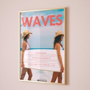 Coastal Cowgirl Magazin-Cover Trendiger Druck Preppy Küstenwandkunst Vintage Surf-Kunst Küstenästhetik Trendige Zeitung Wohnheim Dekor