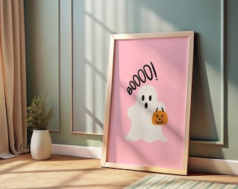 Halloween Decor Indoors Cute Halloween Ghosts Trick or Treat Wall Art Halloween Decor for Kids Wall Art Printable Nursery Room Prints Kids