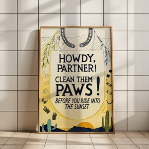 Funny Cowboy Bathroom Art Print: Toilet Humor Decor (Digital Download)