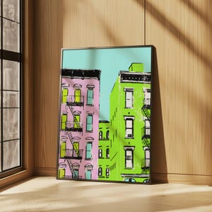 NYC Watercolor Art Print: Modern Cityscape Poster (Digital Download)
