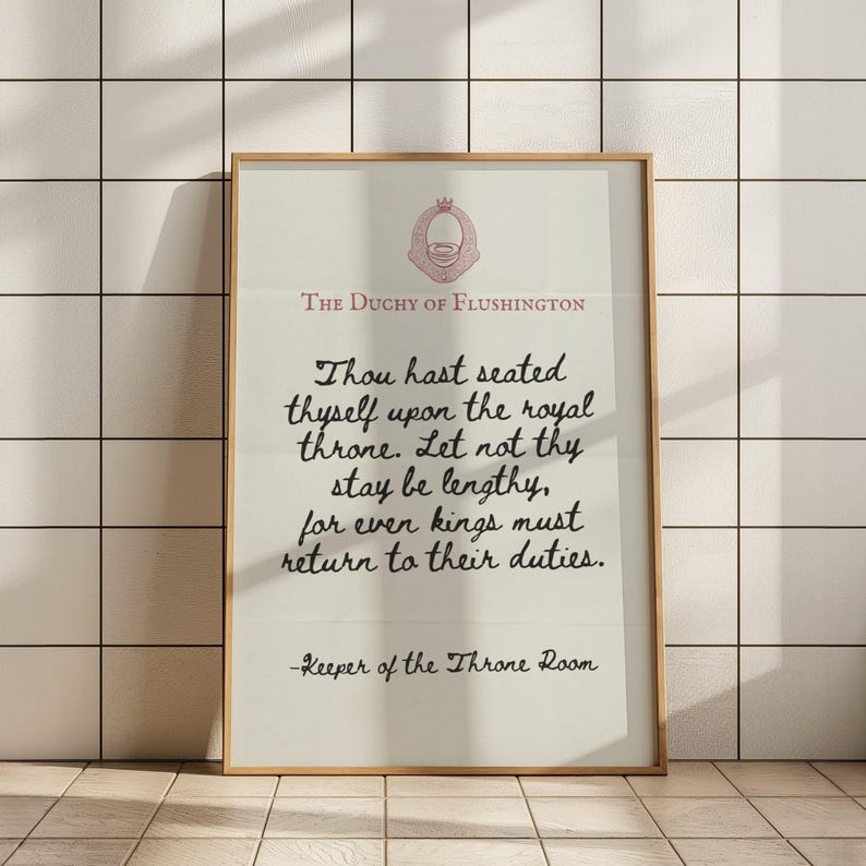 Funny Bathroom Art Print Toilet Humor Decor Classical Vintage King ...