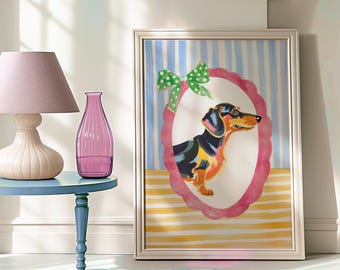 Fun Gallery Wall Art Dopamine Decor Dog Art Prints Eclectic Poster Dopamine Wall Art Maximalist Wall Art Pink Preppy Poster Trendy Wall Art