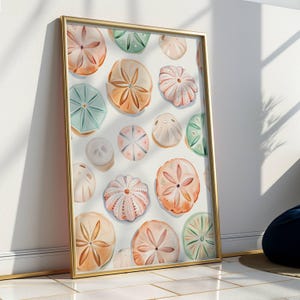 Sand Dollars Painting Colorful Pastel Abstract Coastal Beach House Wall Art Print Kitchen Print Meet Me At The Beach Dining Room Summer