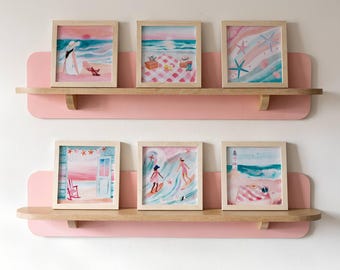 Coastal Cowgirl Wall Art Set of 6, Beachy Western Prints, Pink Coastal Decor, Cowgirl Aesthetic Art, Summer Printable Wall Art