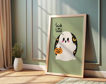 Halloween Decor Indoors Cute Halloween Ghosts Nursery Room Prints Kids Halloween Decor for Kids Wall Art Printable Trick or Treat Wall Art