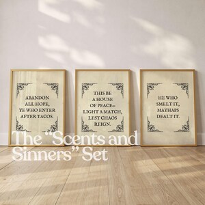 Funny Bathroom Art Print Toilet Humor Decor Classical Vintage Style Painting Funny Bathroom Gift Art Digital Download Printable Wall Art 3pc