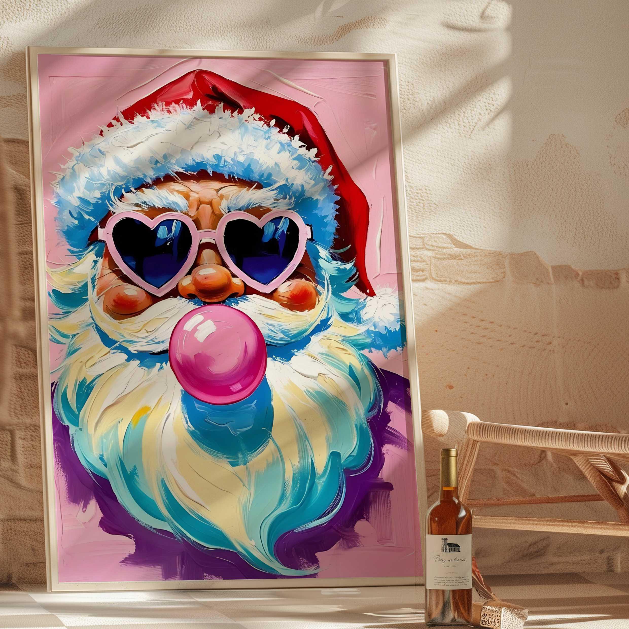 Funky Rasta Santa Funky Santa Art Print: Pink Christmas Decor (digital Download) - Etsy